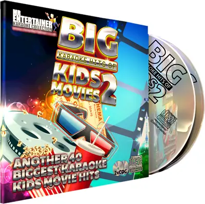 Disney Karaoke. Mr Entertainer Big Hits Of Kids Movies Vol2 Double CD+G Disc Set • £12.95