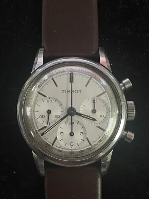 $1345.50 • Buy Vintage Tissot Lemania 1281 Three Register Chronograph Stainless Steel Watch