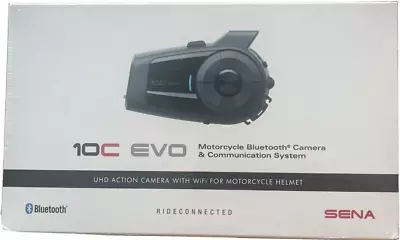 Sena 10c-evo Bluetooth 4k Camera Motorcycle Communication System New In Box! • $375