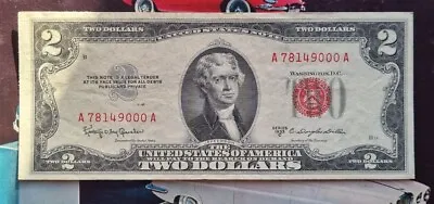 Two Dollar Bill 1953 USA Genuine United States Note Ht 2 Dollars US Paper Notes • £9.99