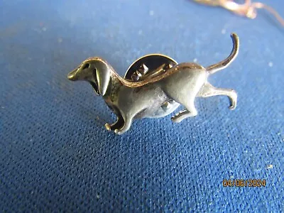 Vintage Sterling Silver Weiner Dog Dachshund Dog Lapel Pin Stick Pin • $6.99
