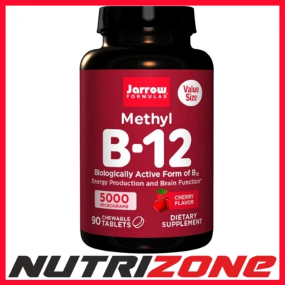 Jarrow Formulas Methyl B-12 5000mcg Energy & Brain Health Cherry - 90 Chewable • £38