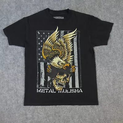 Metal Mulisha T Shirt Adult Medium Graphic American Bald Eagle Flag Skull Tee • $24.99