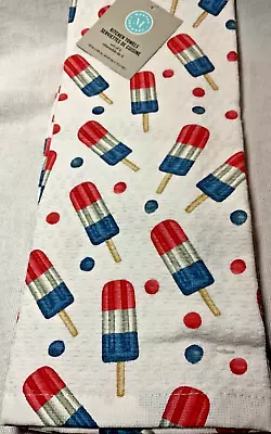 Martha Stewart  Everyday Kitchen Towels (2)popsicles  Red Blue Cotton Nwt • $12.99