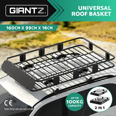 Giantz Universal Roof Rack Basket Car Luggage Carrier Steel Vehicle Cargo 160cm • $141.95