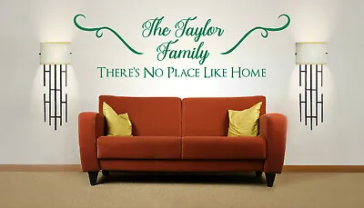 £14.79 • Buy Personalised Family Name 'There's No Place Like Home', Wall Sticker Mural Decal