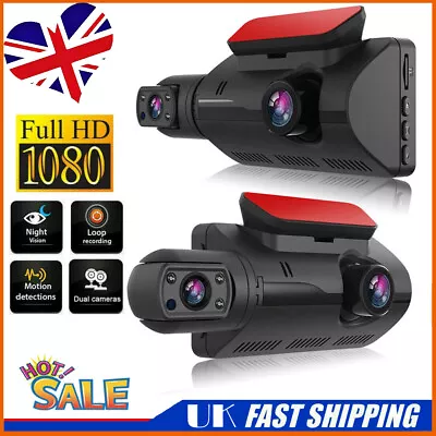 Car Dash Cam 1080P Dual Lens Recorder G Sensor DVR Front Rear Camera Video • £18.79