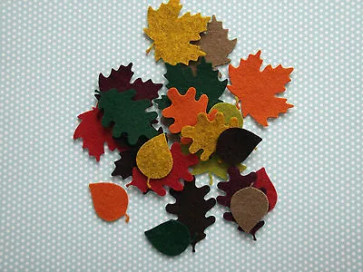 24 X Die Cut Felt Autumn Leaves - Grab  Bag - 100% Wool Felt • £4.50