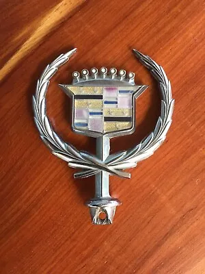 Vintage Cadillac Chrome Hood Ornament Emblem Badge  Round Base • $17.99