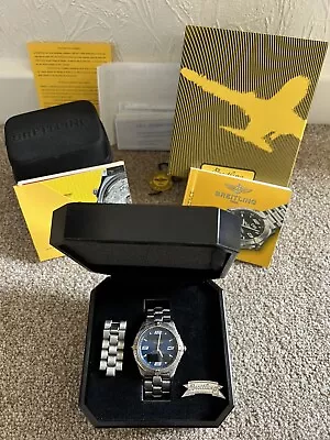 Breitling Aersopace Titanium & Gold Model F65362 Box & Papers Quartz Watch • $568.33