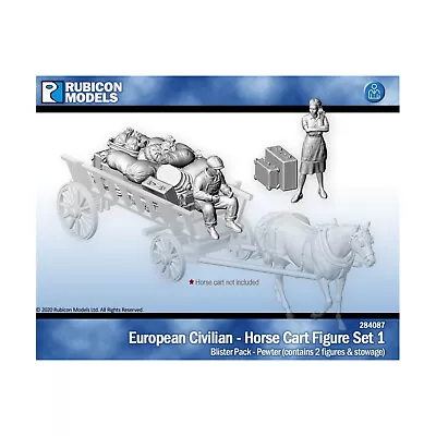 Rubicon Models WWII Mini 28mm European Civilians - Horse Cart Set 1 Pack New • $14.95