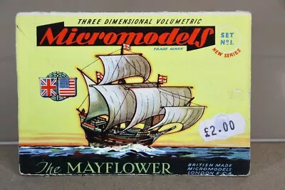 MICROMODELS SET No 1 The MAYFLOWER SAILING SHIP PAPER MODEL Og • £9.99