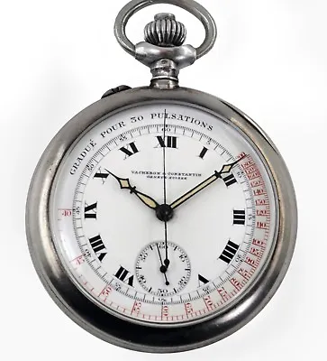 $3999 • Buy Antique Vacheron & Constantin Doctors & Pilots Chronograph Sterling Pocket Watch