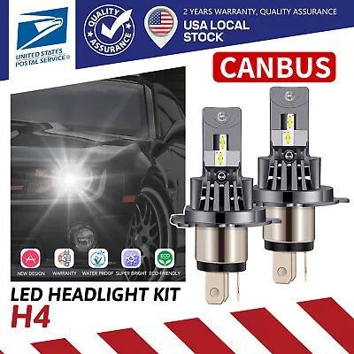 Motorcycle H4 LED Headlight Bulb Conversion Kit Hi Low Beam CANBUS 6000K 20000LM • $22.99