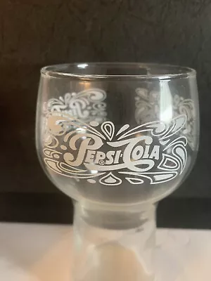 Vintage PEPSI COLA Soda Fountain Glass Clear With White Lettering 6  • $2.99