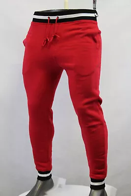 Royal Blue Apparel MEN ACTIVEWEAR FLEECE JOGGER PANTS RED/WHITE/BLACK 6014 • $20.89