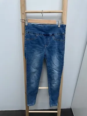 Decjuba Skinny Leg Jeans Size 8 Dark Blue Denim Pull On Pockets Riley • $25