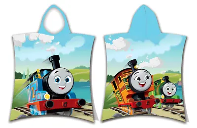 New Thomas The Tank Engine And Friends Kids Boys Girls Hooded Beach Towel Poncho • £13.99