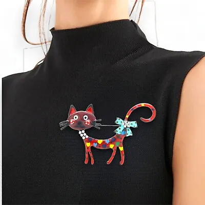 LOVELY Cat Enamel Pet Brooches Pin Pendant Women Men Jewelry Party Casual Gift • $3.71