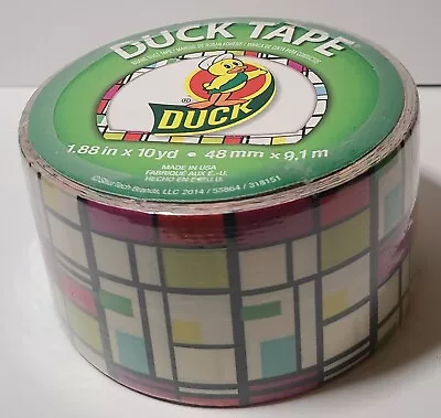 Geometric Squares Duct Tape Roll Duck Brand NIP 1.88  X 10 Yd DISCONTINUED • $11.99