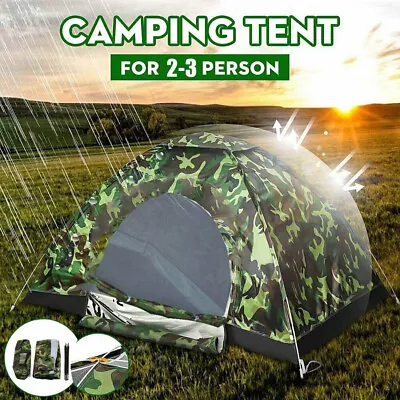 2-3 Man Automatic Instant Double Layer Pop Up Camping Tent Waterproof Outdoor • £16.99