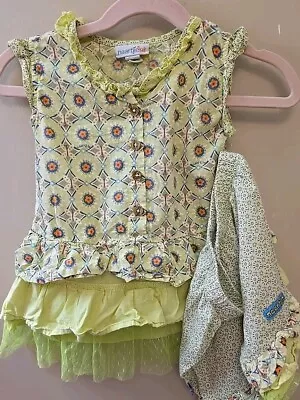 Naartjie Cotton Ruffled Dress & Bottomd 3-6 Months GUC Mismatched Print EUC • $9.95