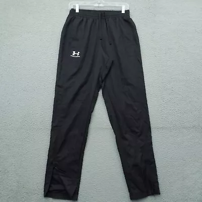 Under Armour Pants Mens Small Black Windbreaker Track Mesh Lined Ankle Zip 7019 • $19.95