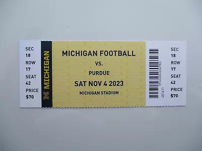 MICHIGAN WOLVERINES VS Purdue Football Ticket Stub November 42023 • $4.99