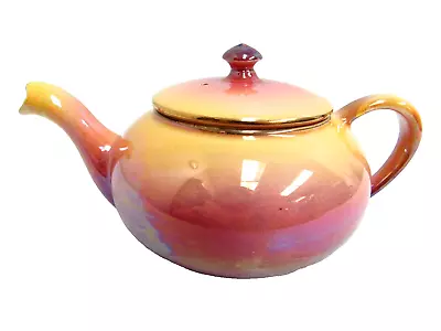 Vtg Royal Winton Grimwades Purple Orange Lusterware Small 3  Tall Teapot • $55