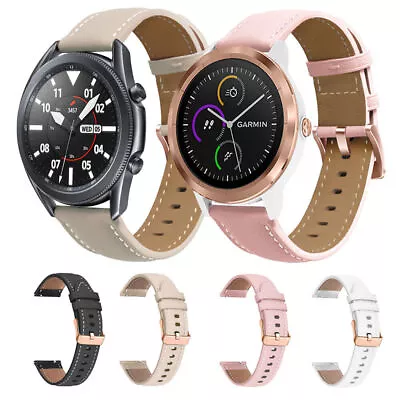 For Garmin Venu 2 Plus/2S/SQ Music/Vivoactive 4S/3 HR Leather Strap Watch Band • $11.39