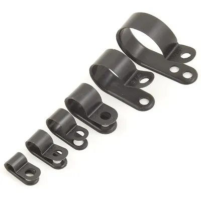 £2.55 • Buy Nylon Black Plastic P Clips - Fasteners For Cable, Conduit, Tubing, Sleeving Etc