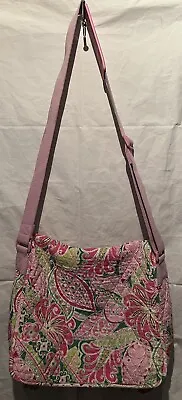 Vera Bradley Retired Pinwheel Pink Messenger Laptop Tote Bag Quilted Paisley • $29.98