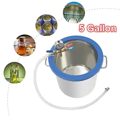 $77.74 • Buy 5 Gallon Tempered Glass&Stainless Steel Vacuum Degassing Chamber For Curing Wood