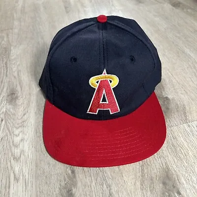 Vintage Anaheim Angels Hat Snapback Twins  MLB Baseball Blue Red Cap • $25.20