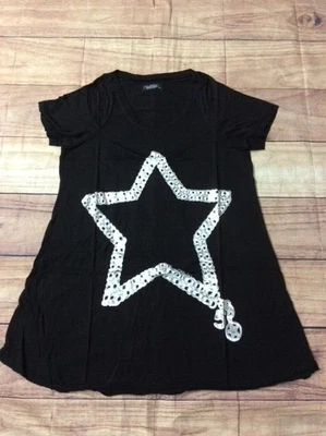 $24.99 • Buy NWT Lauren Moshi  TEE Black Star Printed *S