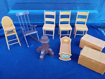 Vintage Sunshine Family Furniture Lot Rocker Trunks Highchair Cradle Table Base  • $21.99