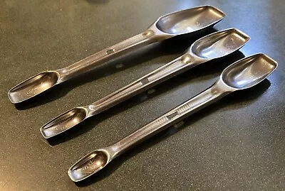 VINTAGE Set FOLEY Measuring SPOONS Nesting LOCKING Double Ended Stainless Steel • $32