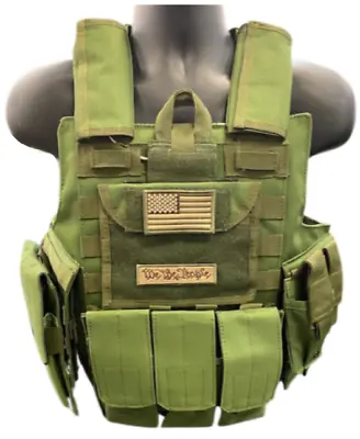 Tactical Vest OD GREEN Plate Carrier Military Matches Multicam- Adjustable • $79