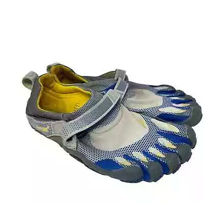 Vibram Fivefingers Bikila Shoes Mens 10.5-11 44 Grey Blue Barefoot Running M349 • $32.30