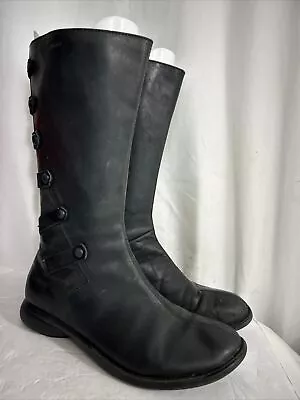 Merrell Womens Size 8.5 Tetra Launch Black Leather Waterproof Boots Shoes • $40