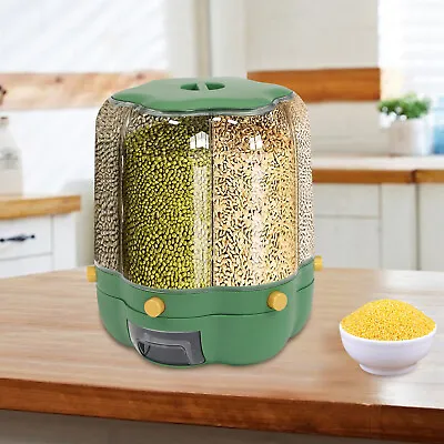 $45 • Buy Rice And Grain Storage Container 360° Rotating Food Dispenser w/ Lid Household