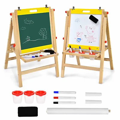 £45.99 • Buy Kids Art Easel Set Double Sided Blackboard And White Magnetic Board With Storage