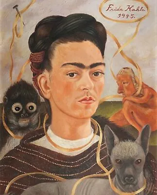 1945 Self Portrait With Small Monkey By Frida Kahlo Art Painting Print • $7.99