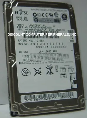 NEW MHV2080AT Fujitsu80GB 2.5  IDE 44PIN 9.5mm Hard Drive NOS USA Seller • $31.95