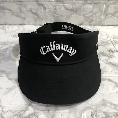 Callaway Golf Visor Hat Cap Men’s Black White Tour Series Odyssey Adjustable EUC • $11.90