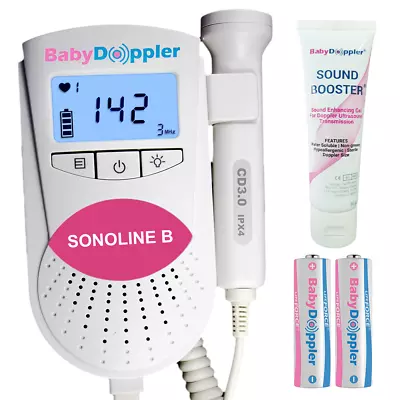 UK Sonoline B Fetal Doppler 3MHz Probe Baby Heart Monitor Backlight LCD GeL • £59.94