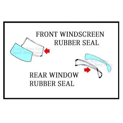 Mercedes Benz W123 - FRONT AND REAR Rubber WINDOW WINDSHIELD Seal Set OF 2 PCS • $184.99