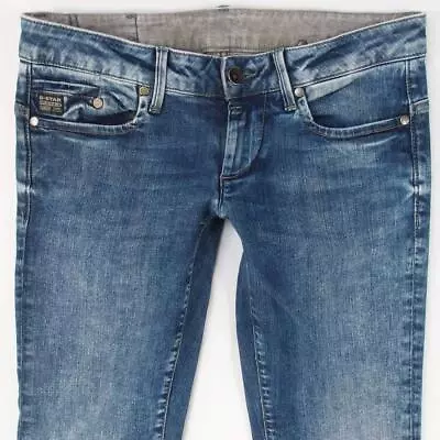 Womens G-Star MIDGE STRAIGHT Stretch Straight Blue Jeans W28 L32 Size 8 • £23.99