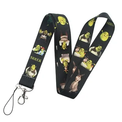 Shrek Cartoon Movie Ogre Character Donkey Fiona Black ID Badge Holder Lanyard • $5.99