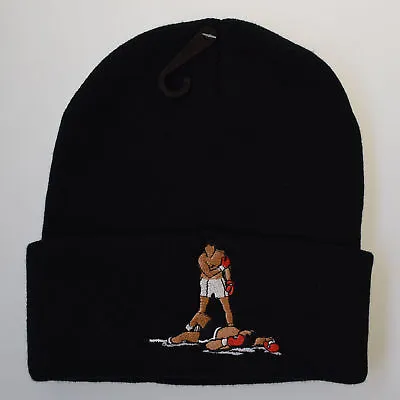 Actual Fact Muhammad Ali Boxing Roll Up Black Beanie Wooly Hat By Actual Fact  • $15.16